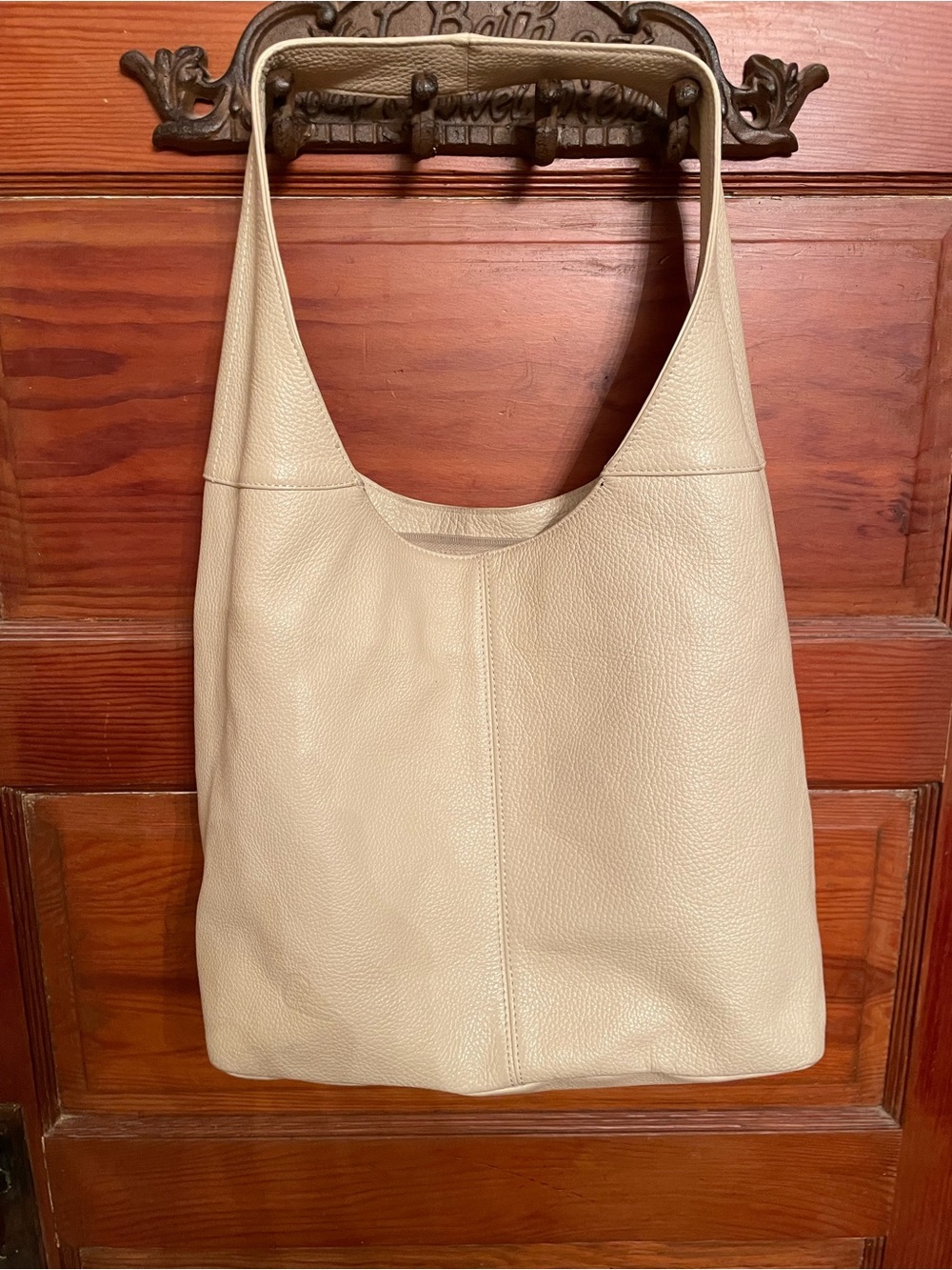 Collins of Texas Neutral Cream Leather Shoulder Bag
